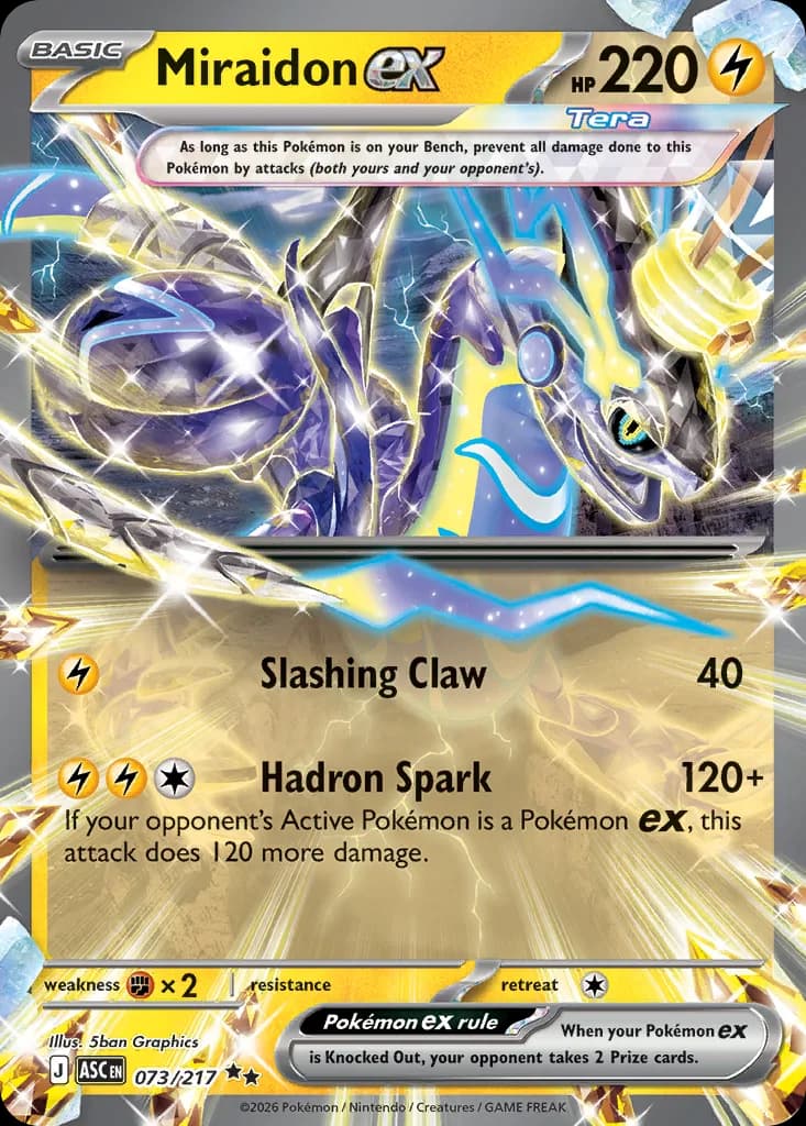 Miraidon ex card front, Ascended Heroes 73/217