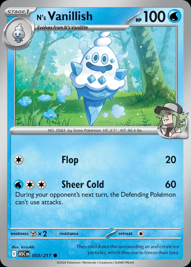 N's Vanillish card front, Ascended Heroes 50/217