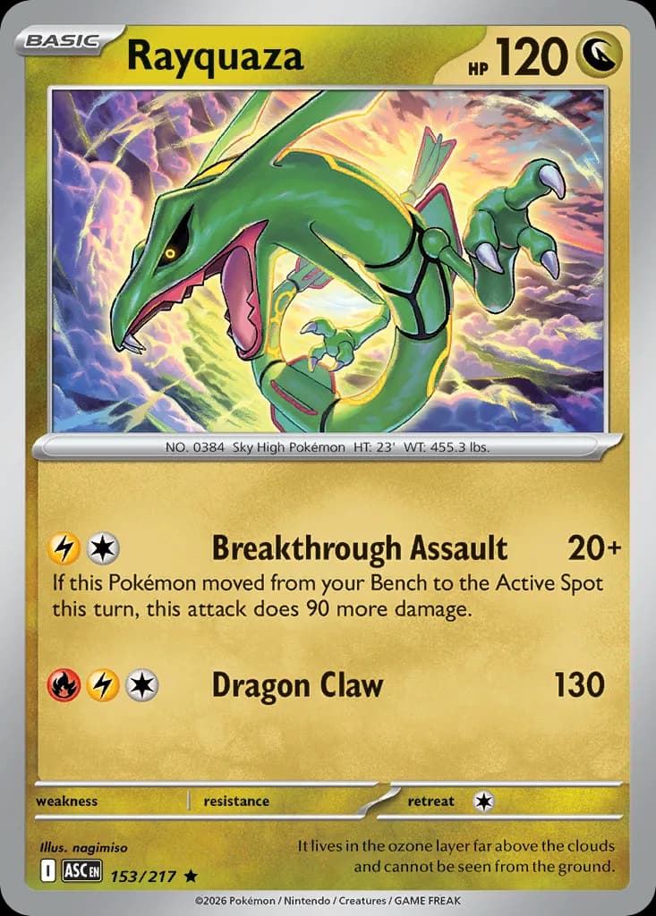 Rayquaza card front, Ascended Heroes 153/217