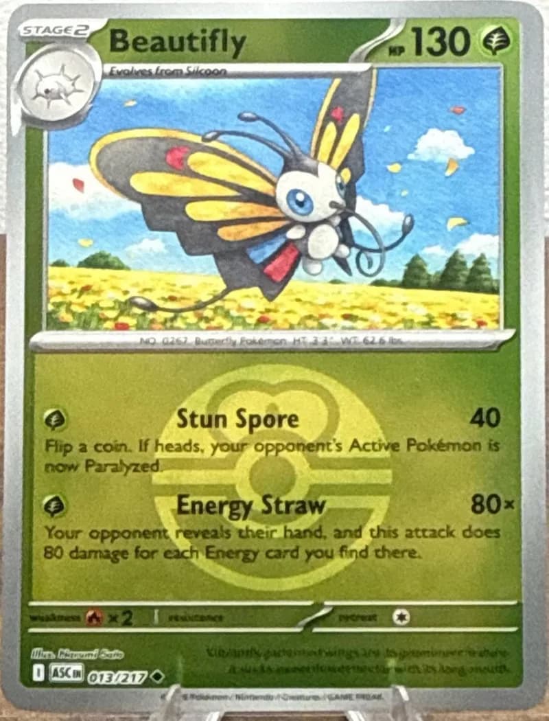 Beautifly reverse holo card front, Ascended Heroes 13/217
