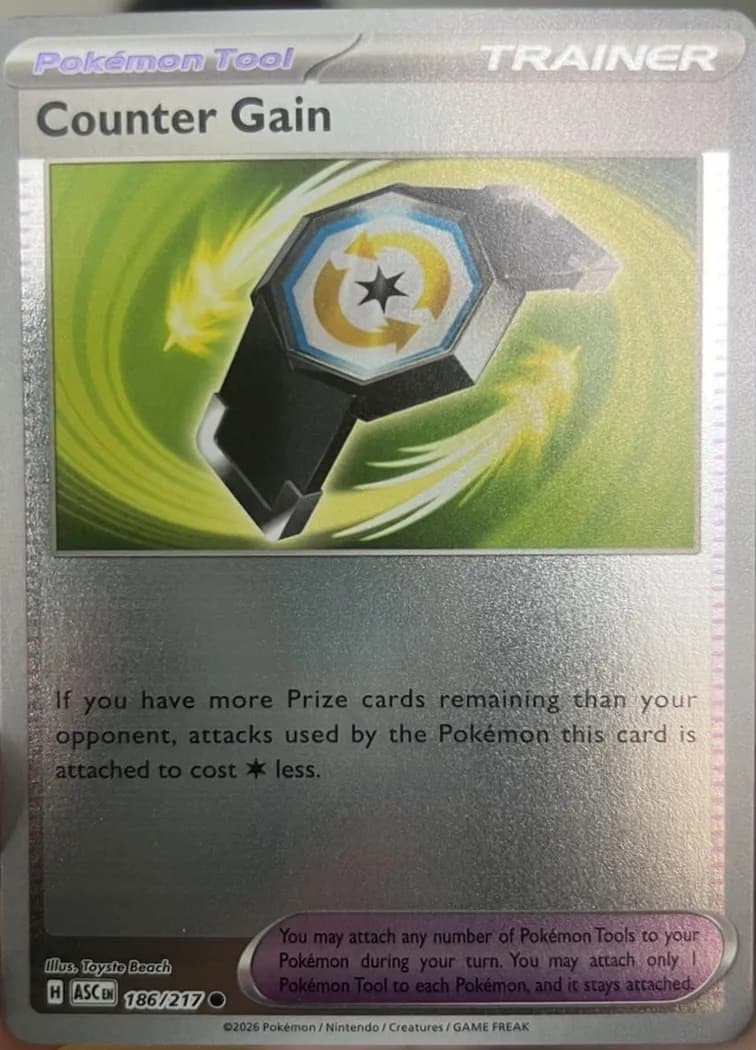 Counter Gain reverse holo card front, Ascended Heroes 186/217