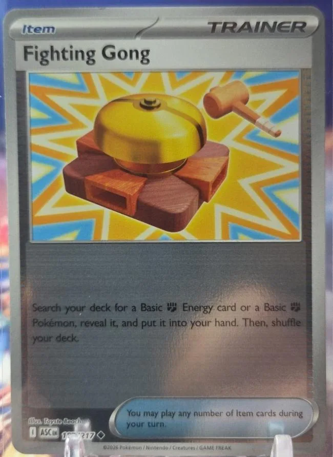 Fighting Gong reverse holo card front, Ascended Heroes 187/217