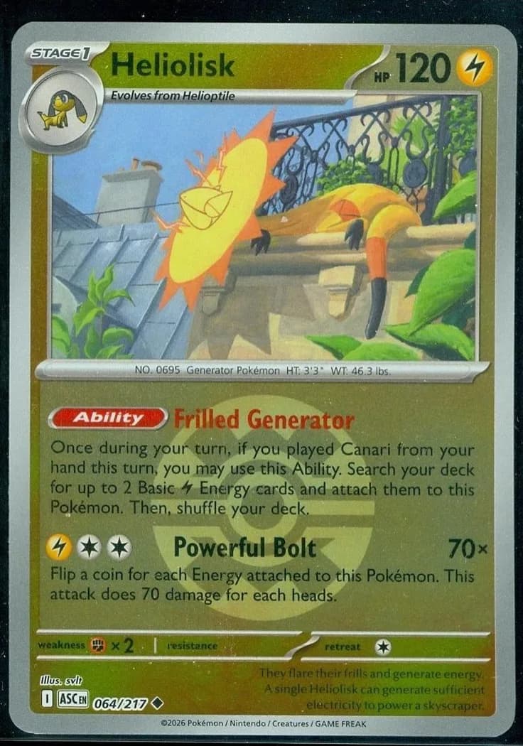 Heliolisk reverse holo card front, Ascended Heroes 64/217