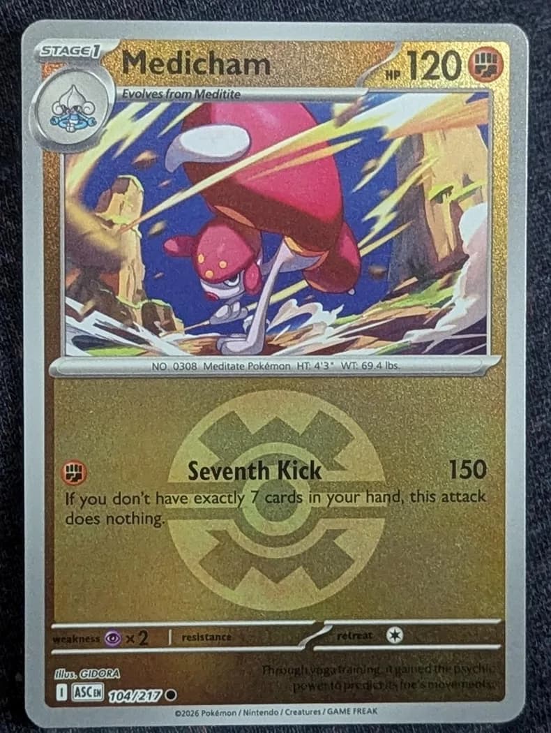 Medicham reverse holo card front, Ascended Heroes 104/217