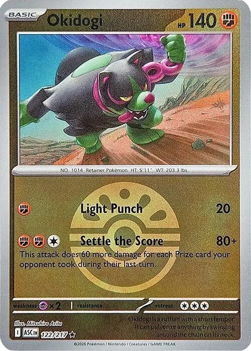 Okidogi reverse holo card front, Ascended Heroes 122/217