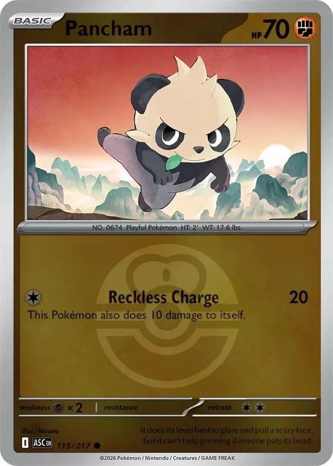 Pancham reverse holo card front, Ascended Heroes 115/217