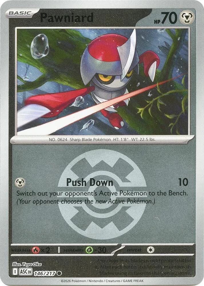 Pawniard reverse holo card front, Ascended Heroes 146/217