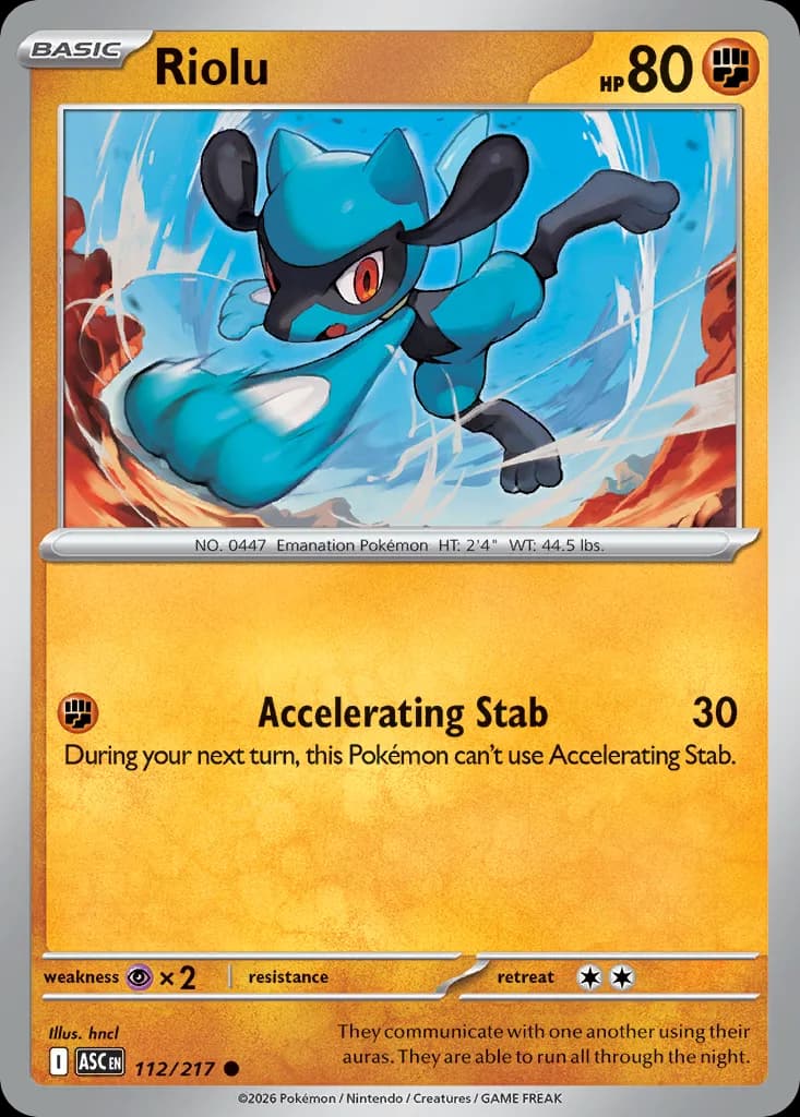Riolu card front, Ascended Heroes 112/217