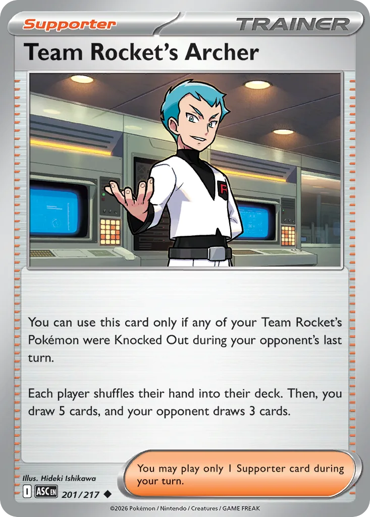 Team Rocket's Archer card front, Ascended Heroes 201/217