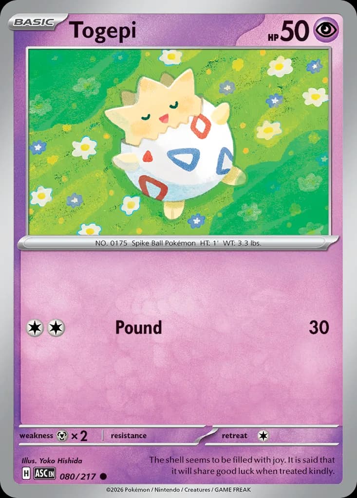 Togepi card front, Ascended Heroes 80/217