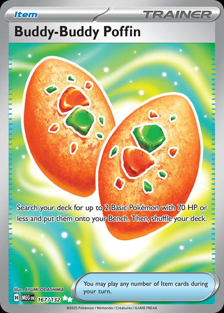 Buddy-Buddy Poffin card front, Mega Evolution 167/132