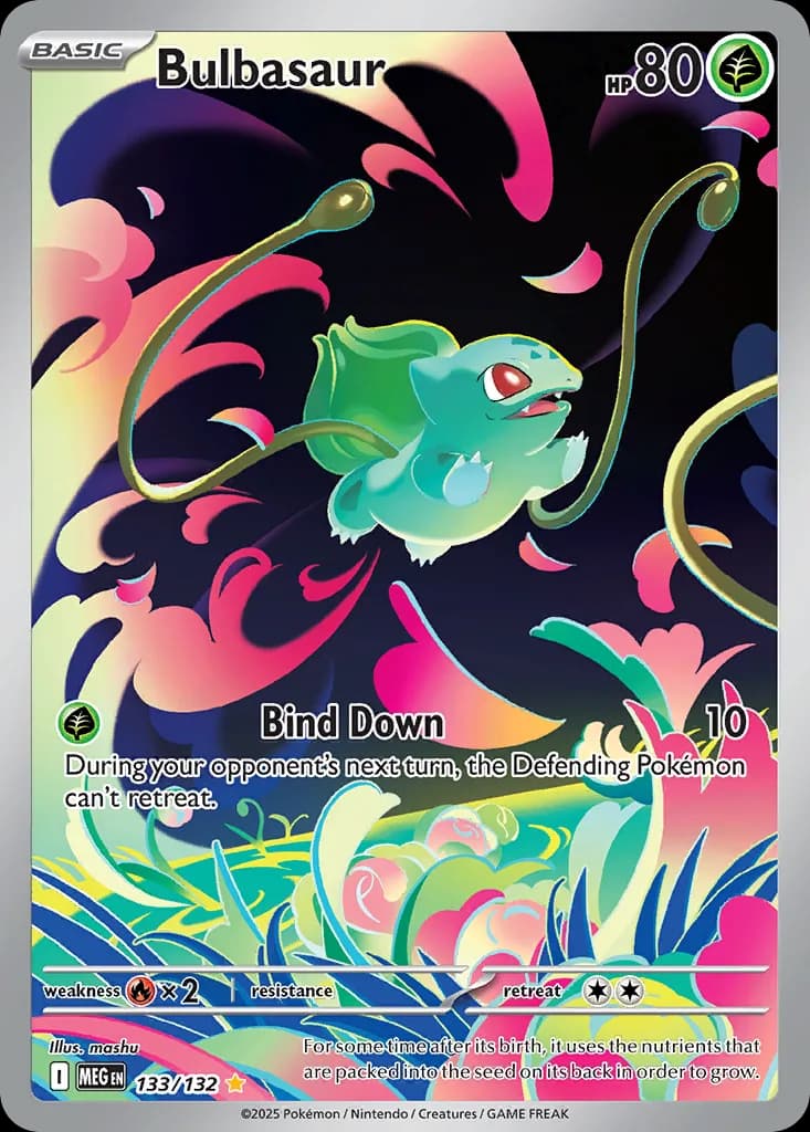 Bulbasaur card front, Mega Evolution 133/132
