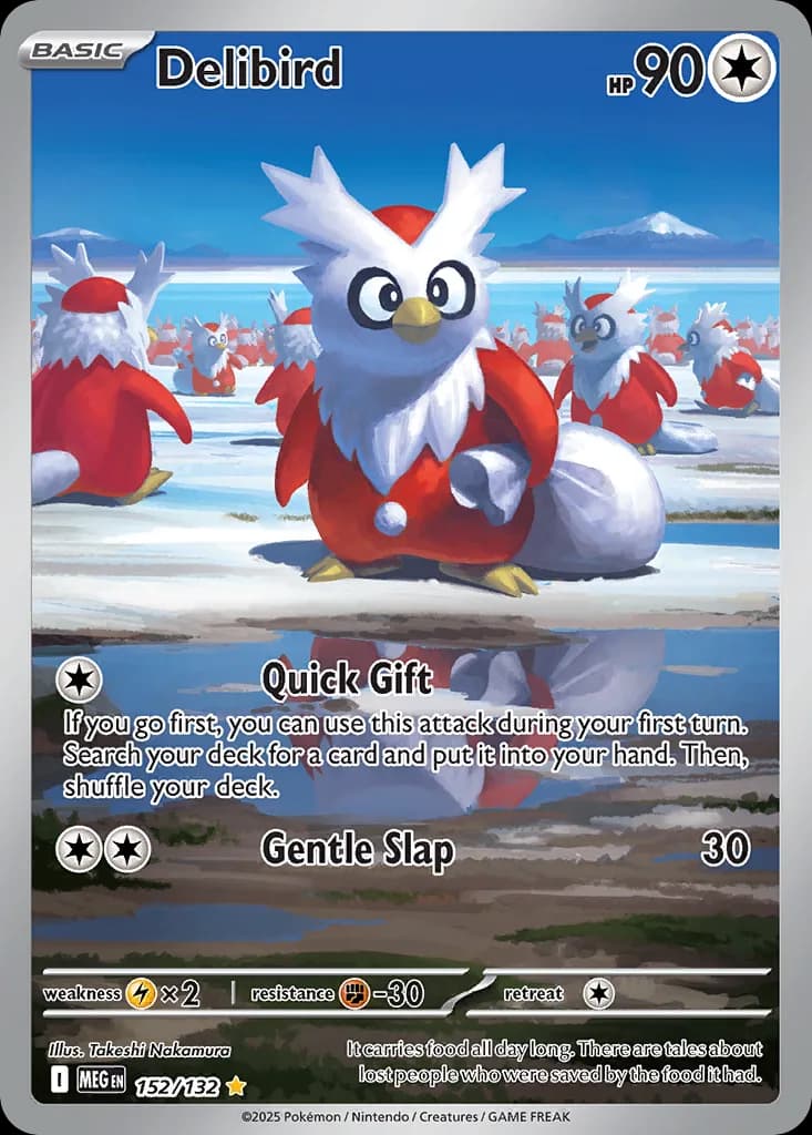 Delibird card front, Mega Evolution 152/132
