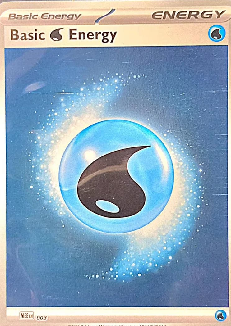 Water Energy reverse holo card front, Mega Evolution Energy 3/8