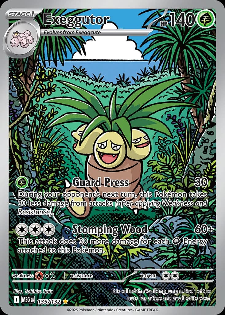 Exeggutor card front, Mega Evolution 135/132
