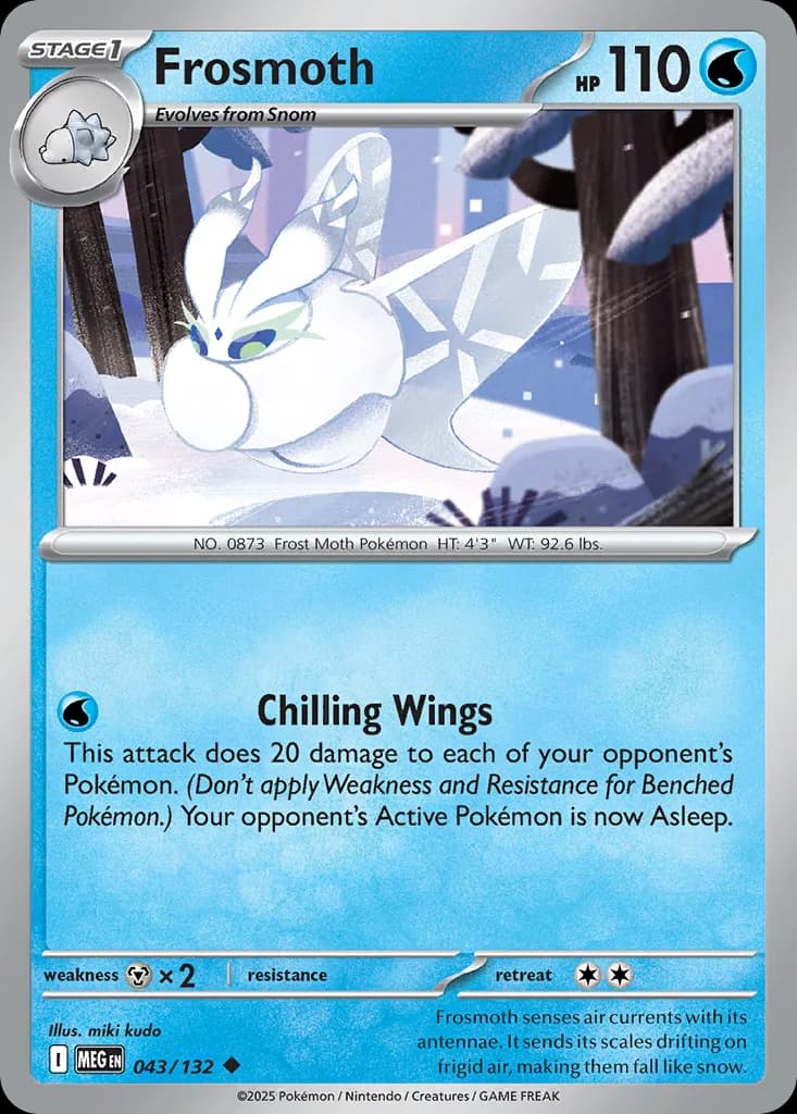 Frosmoth card front, Mega Evolution 43/132