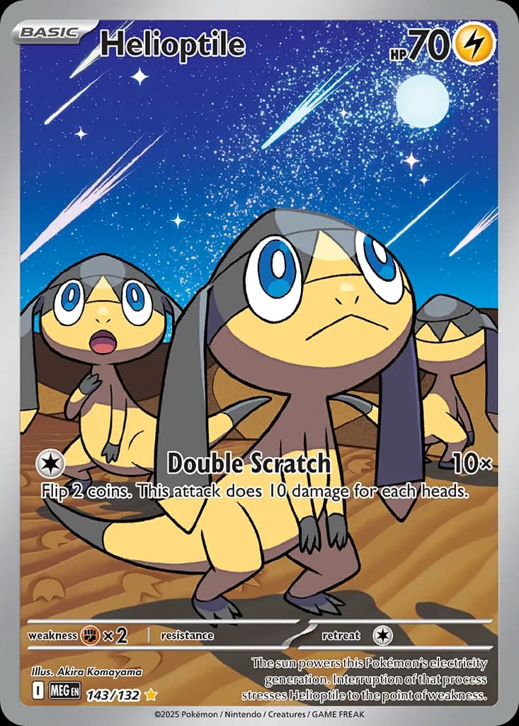Helioptile card front, Mega Evolution 143/132