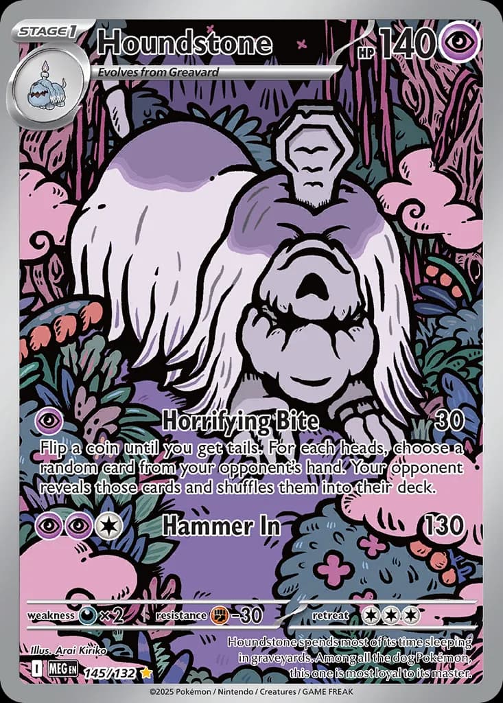 Houndstone card front, Mega Evolution 145/132