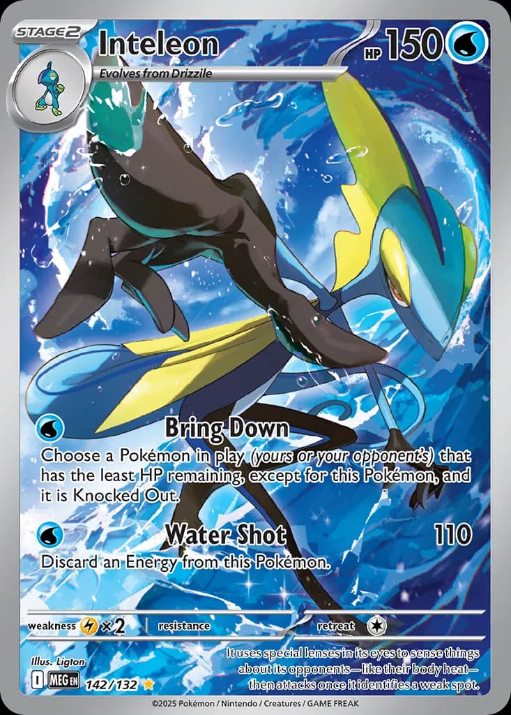 Inteleon card front, Mega Evolution 142/132