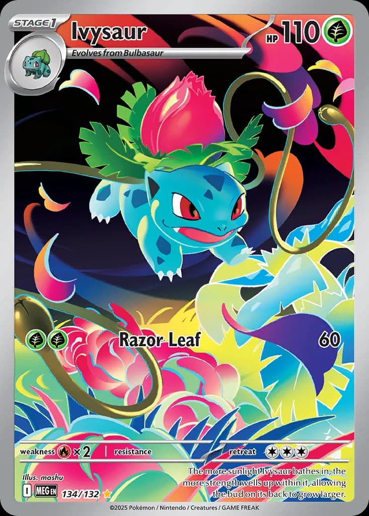 Ivysaur card front, Mega Evolution 134/132