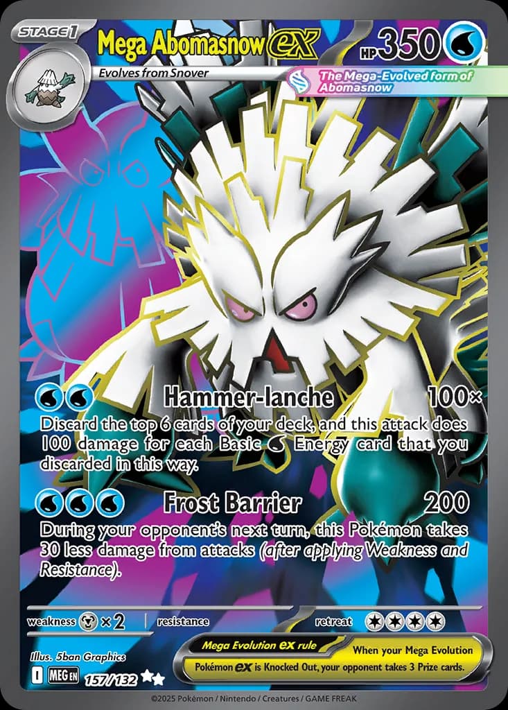 Mega Abomasnow ex card front, Mega Evolution 157/132