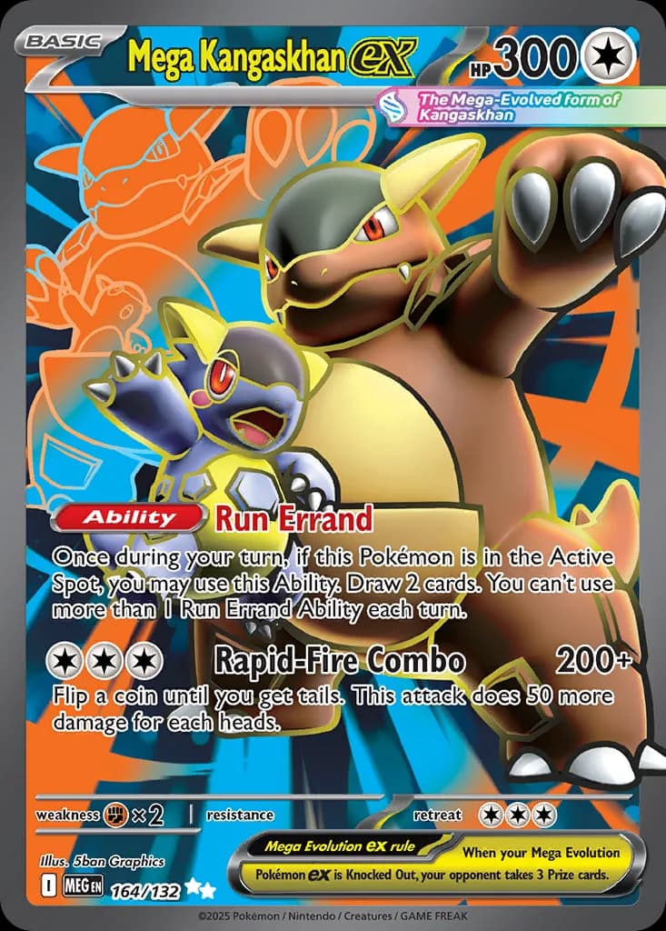 Mega Kangaskhan ex card front, Mega Evolution 164/132