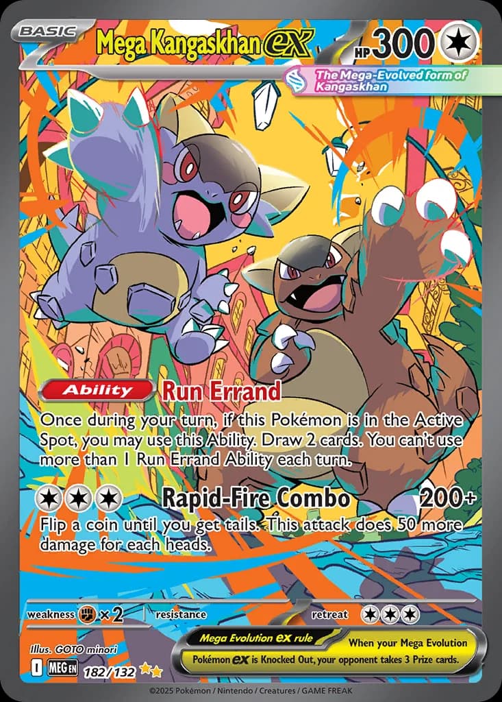 Mega Kangaskhan ex card front, Mega Evolution 182/132