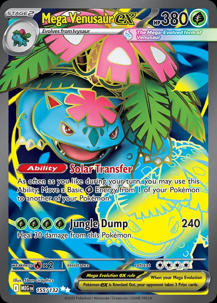 Mega Venusaur ex card front, Mega Evolution 155/132