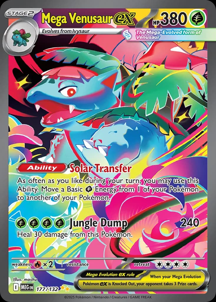 Mega Venusaur ex card front, Mega Evolution 177/132