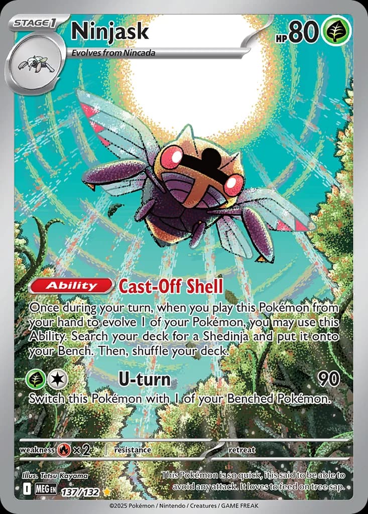 Ninjask card front, Mega Evolution 137/132