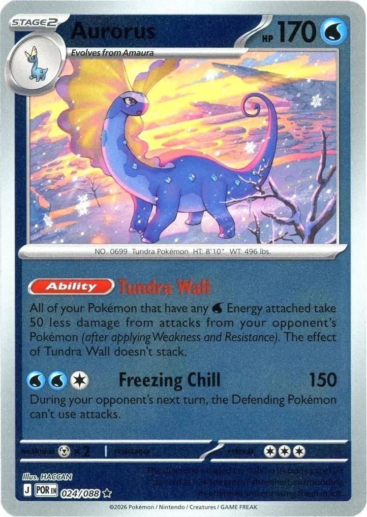 Aurorus reverse holo card front, Perfect Order 24/88