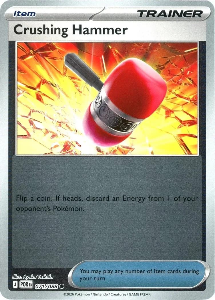 Crushing Hammer reverse holo card front, Perfect Order 71/88
