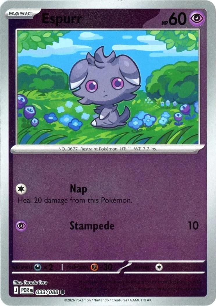 Espurr reverse holo card front, Perfect Order 33/88