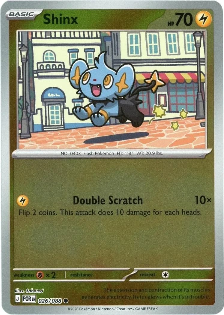 Shinx reverse holo card front, Perfect Order 26/88