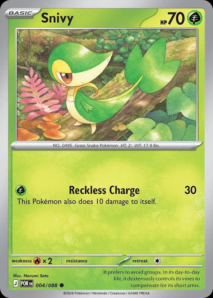 Snivy card front, Perfect Order 4/88