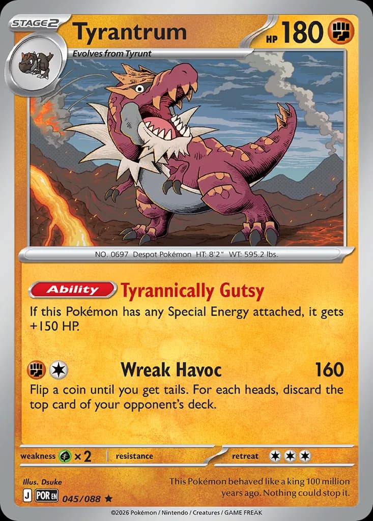 Tyrantrum card front, Perfect Order 45/88