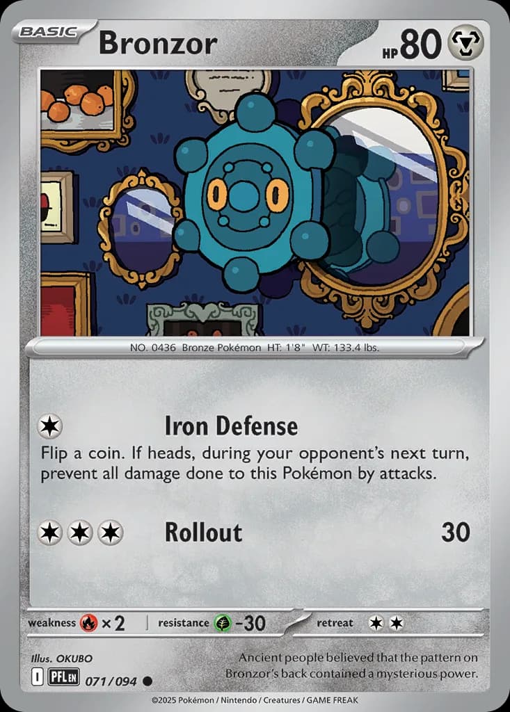 Bronzor card front, Phantasmal Flames 71/94