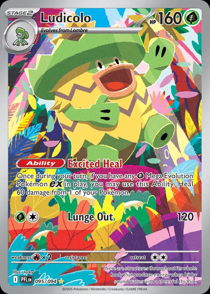 Ludicolo card front, Phantasmal Flames 95/94