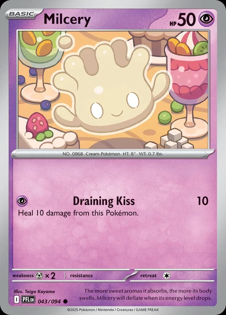 Milcery card front, Phantasmal Flames 43/94