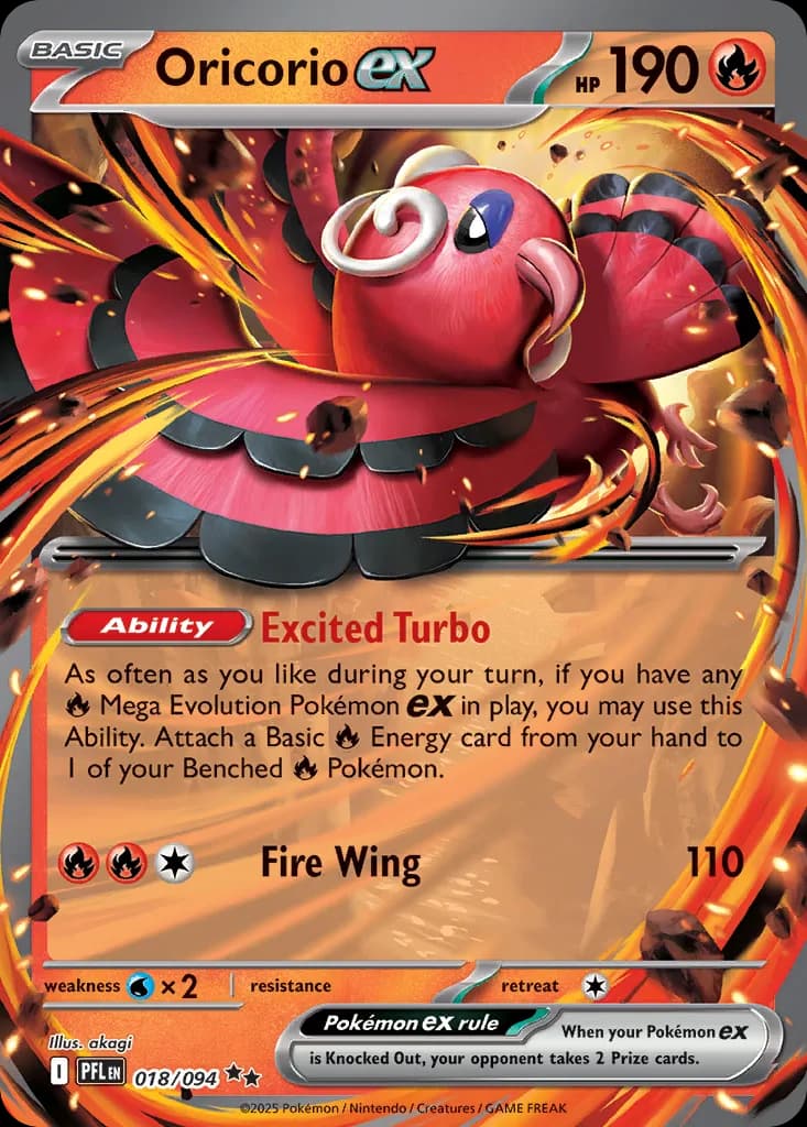 Oricorio ex card front, Phantasmal Flames 18/94