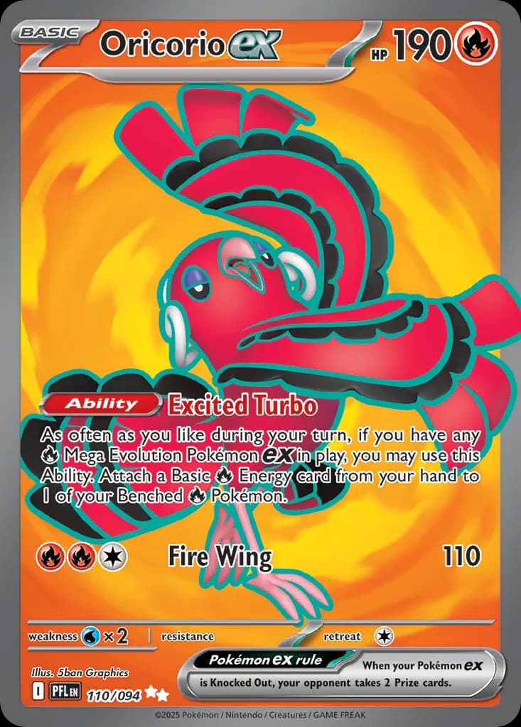 Oricorio ex card front, Phantasmal Flames 110/94