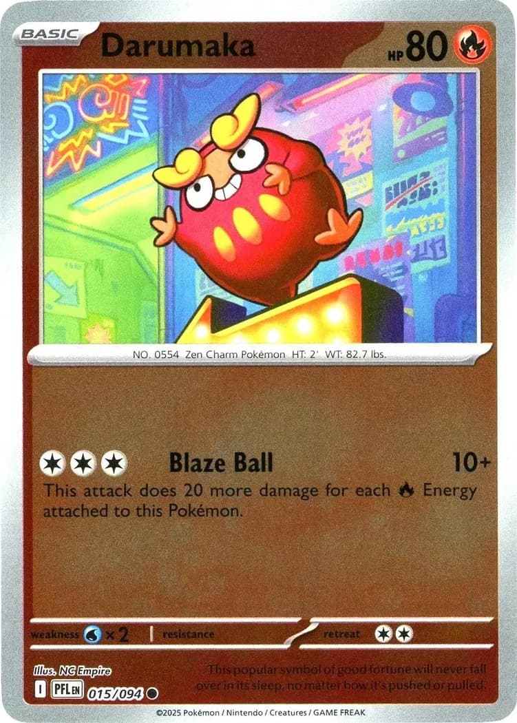 Darumaka reverse holo card front, Phantasmal Flames 15/94