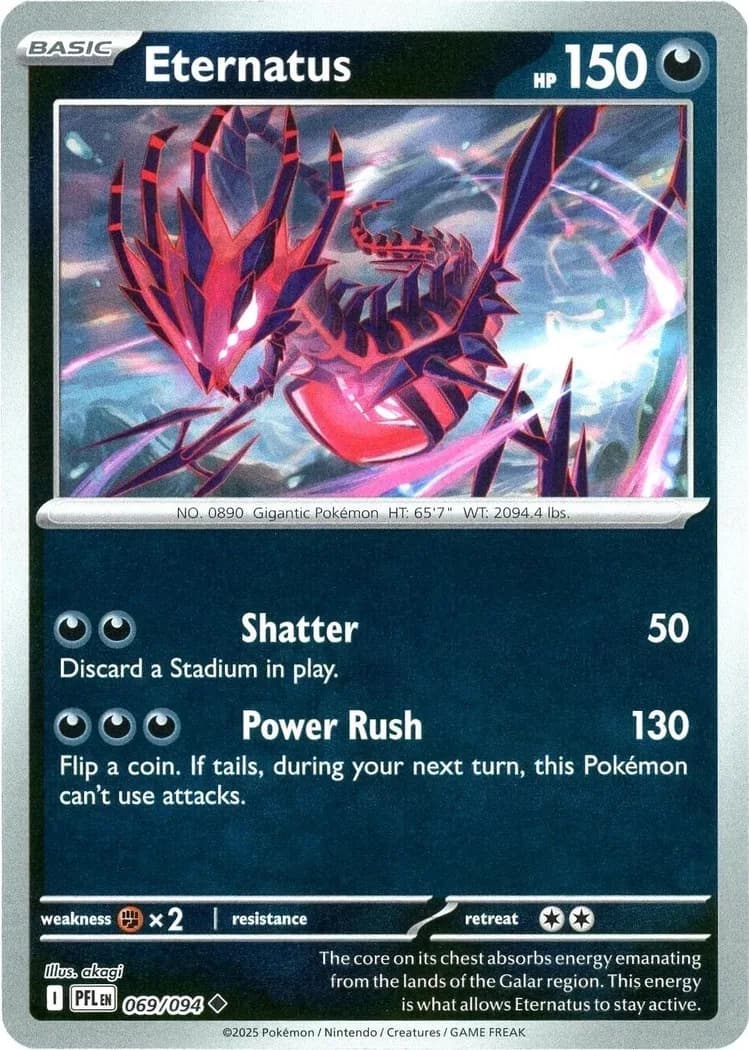 Eternatus reverse holo card front, Phantasmal Flames 69/94
