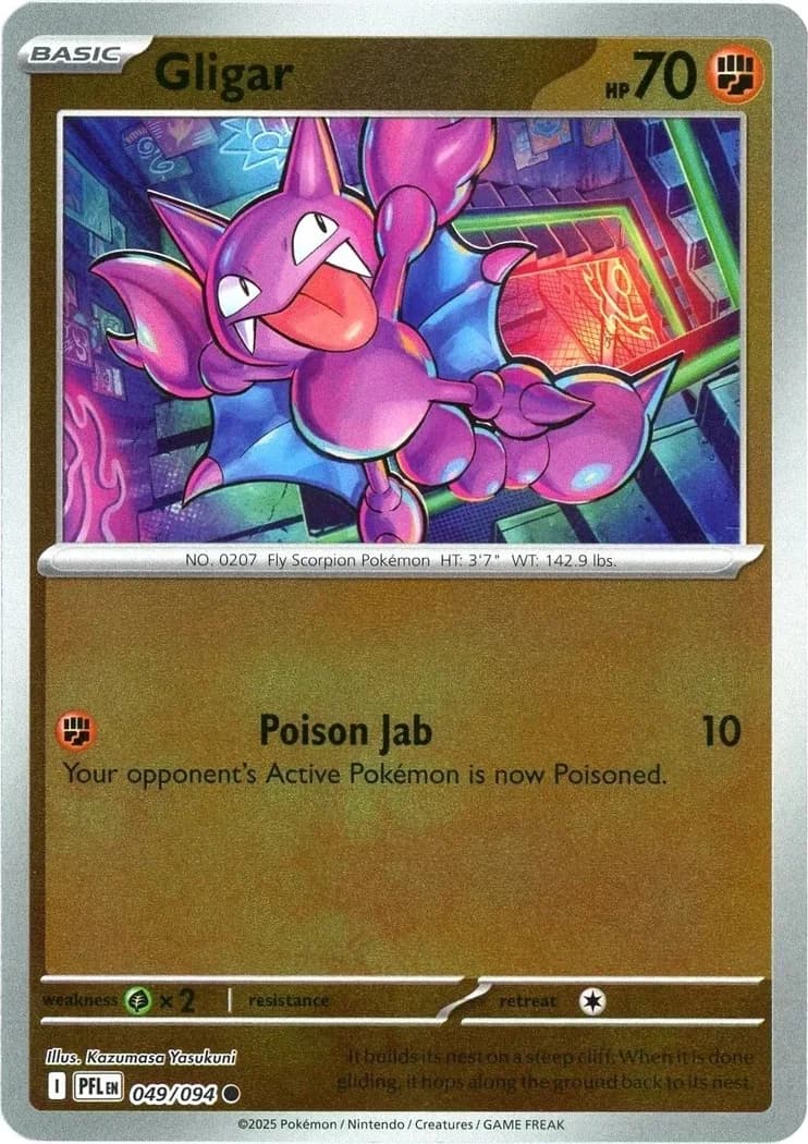 Gligar reverse holo card front, Phantasmal Flames 49/94