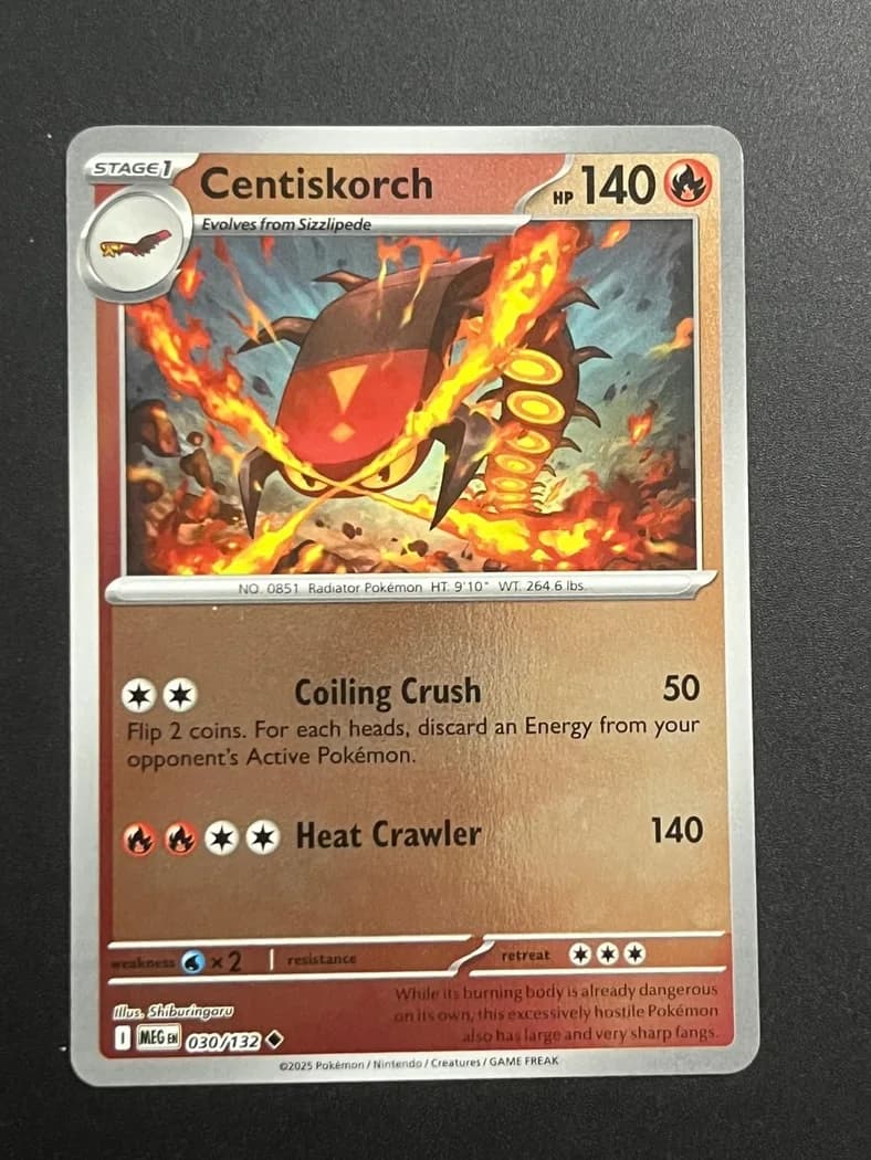 Centiskorch reverse holo card front, Mega Evolution 30/132