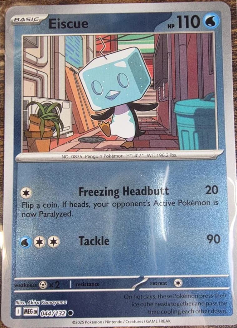 Eiscue reverse holo card front, Mega Evolution 44/132