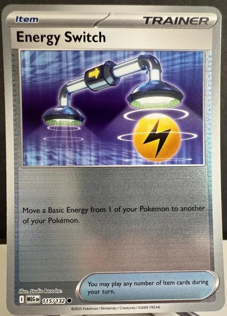 Energy Switch reverse holo card front, Mega Evolution 115/132