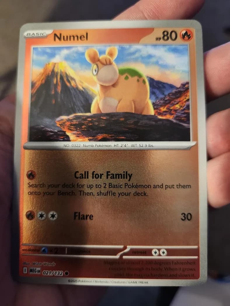 Numel reverse holo card front, Mega Evolution 21/132