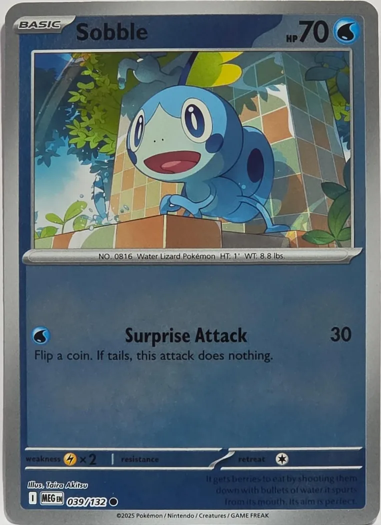 Sobble reverse holo card front, Mega Evolution 39/132