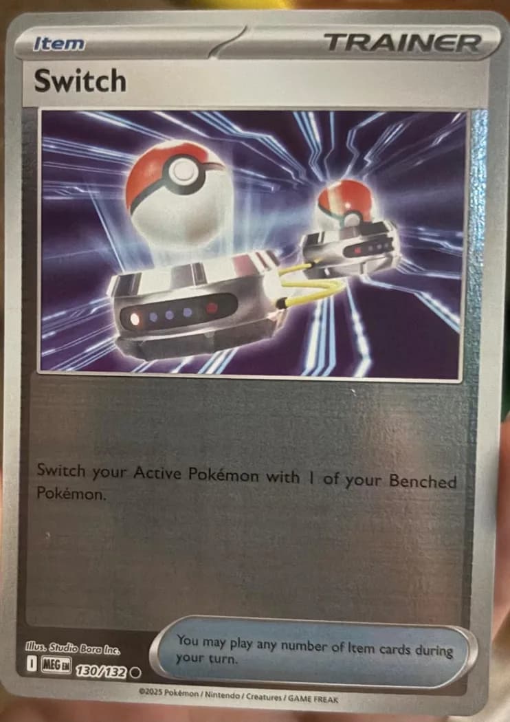 Switch reverse holo card front, Mega Evolution 130/132